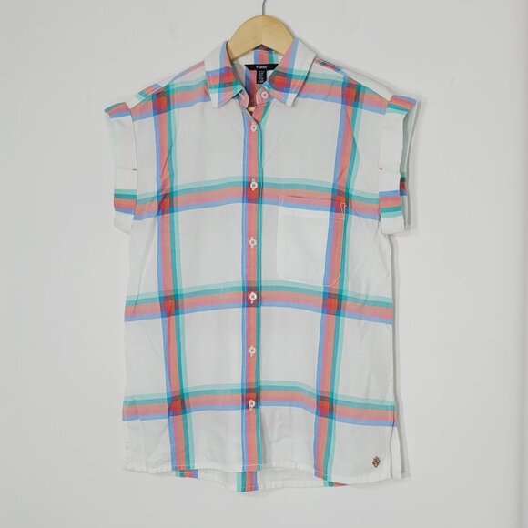 Hatley Women Multicolor Plaid Pocket Relaxed Fit Button Down Casual Shirt Size S - Picture 1 of 12